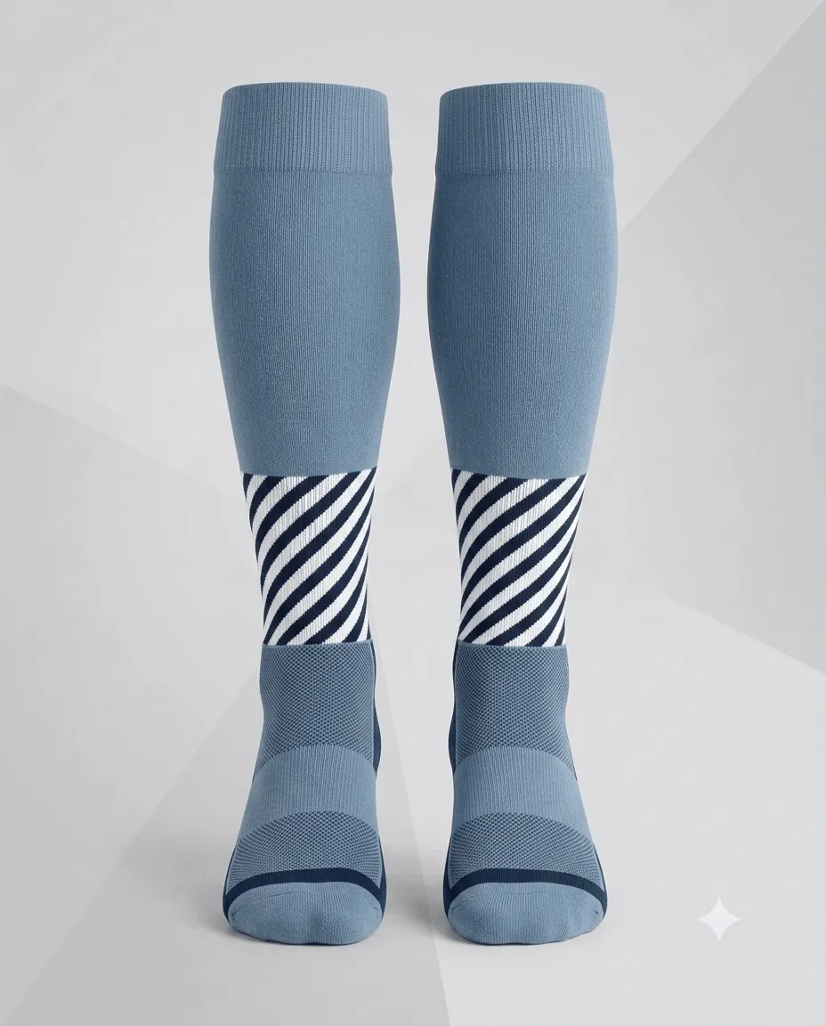 Slate Diagonal Knee Sock