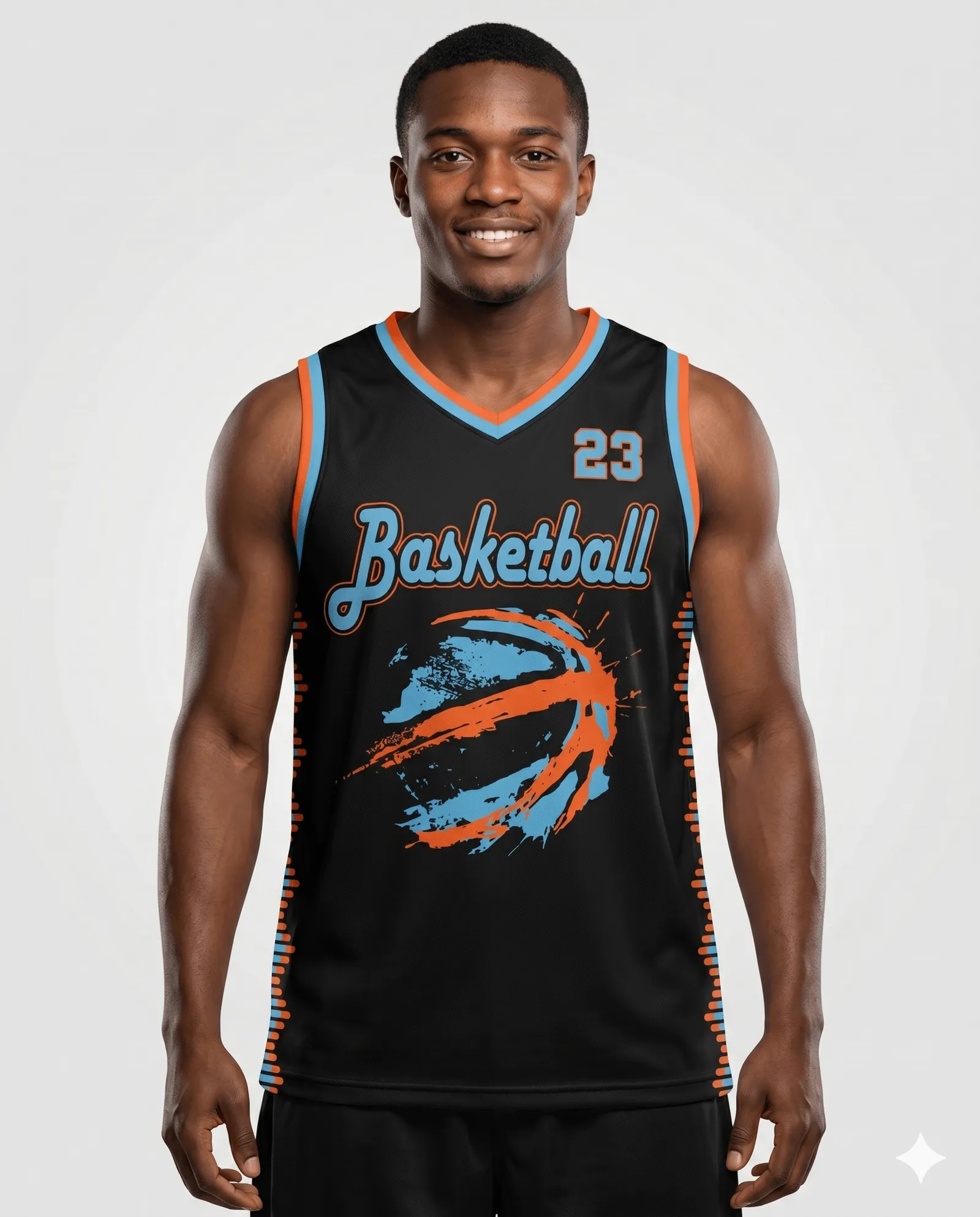 Men's Cyan Splash Strike Basketball Jersey