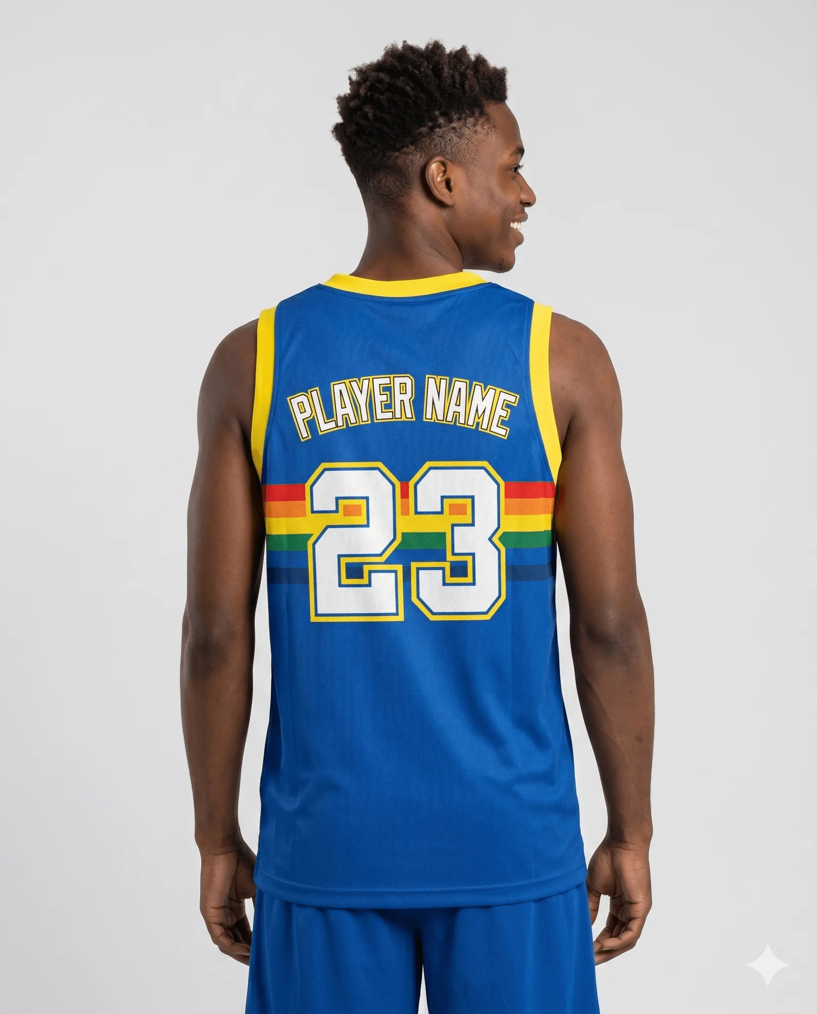 Men's Rainbow Flame Blaze Basketball Jersey