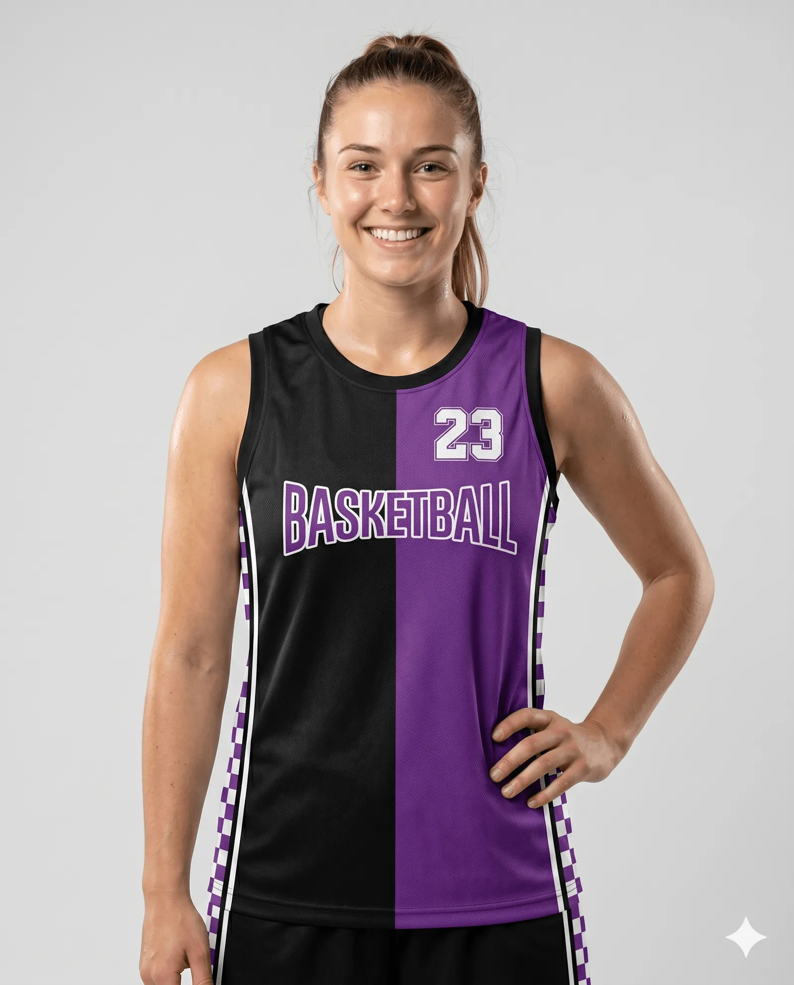 Women's Court Check Split Basketball Jersey