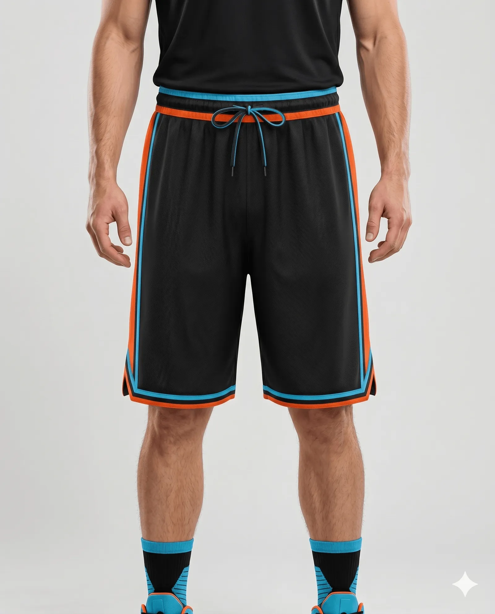 Men's Black Cyan Basketball Shorts