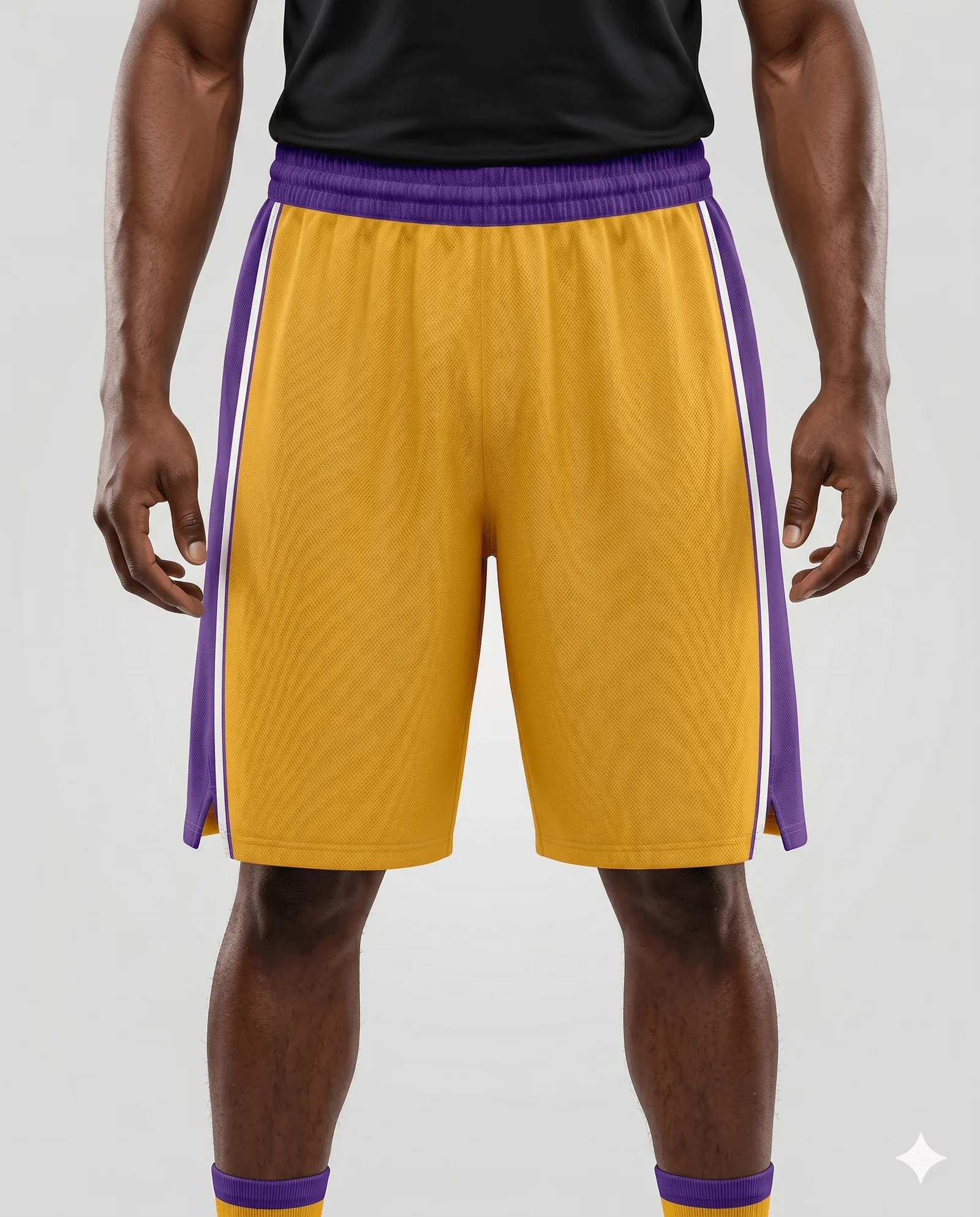 Men's Gold Purple Basketball Shorts
