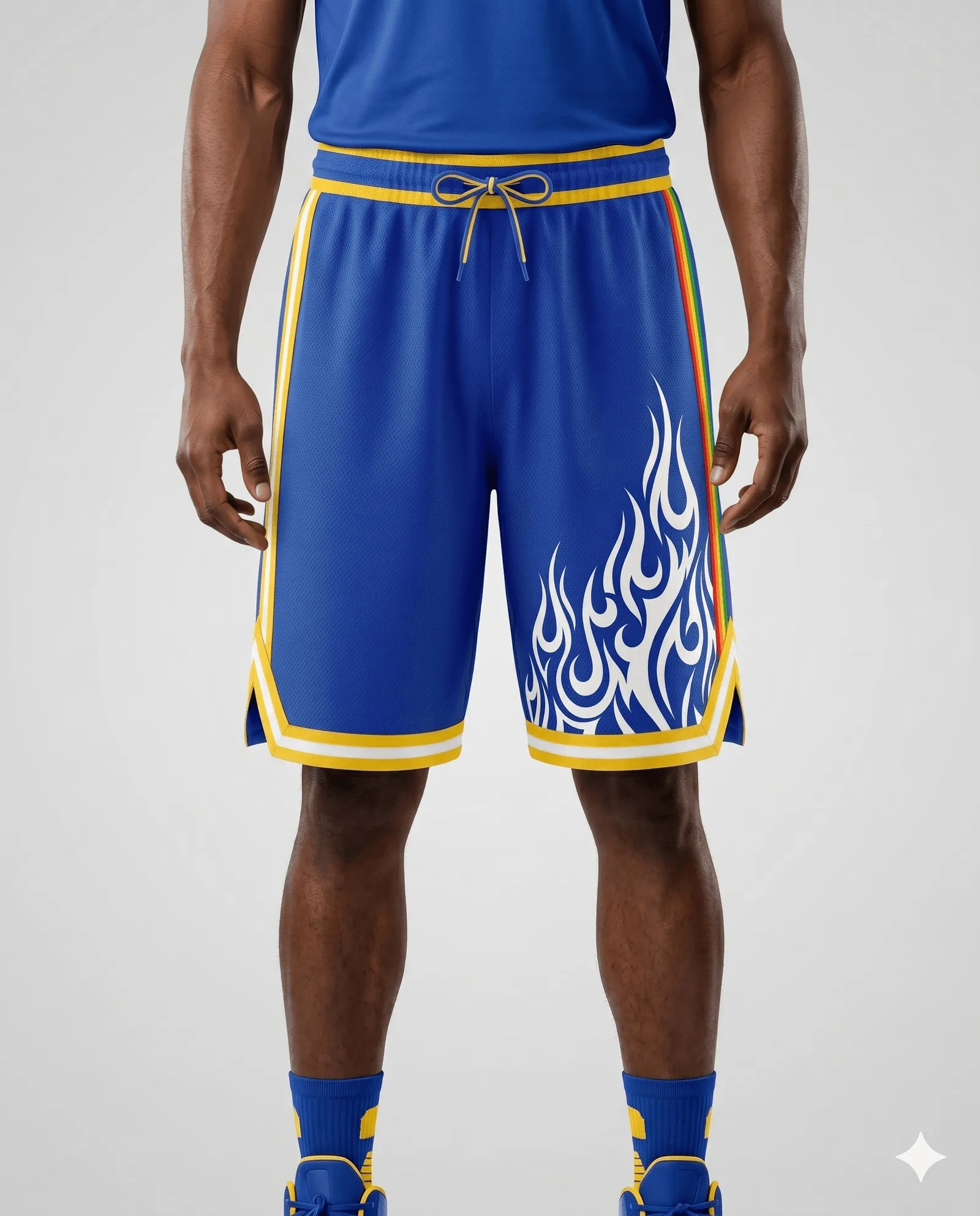 Men's Royal Blue Rainbow Basketball Shorts