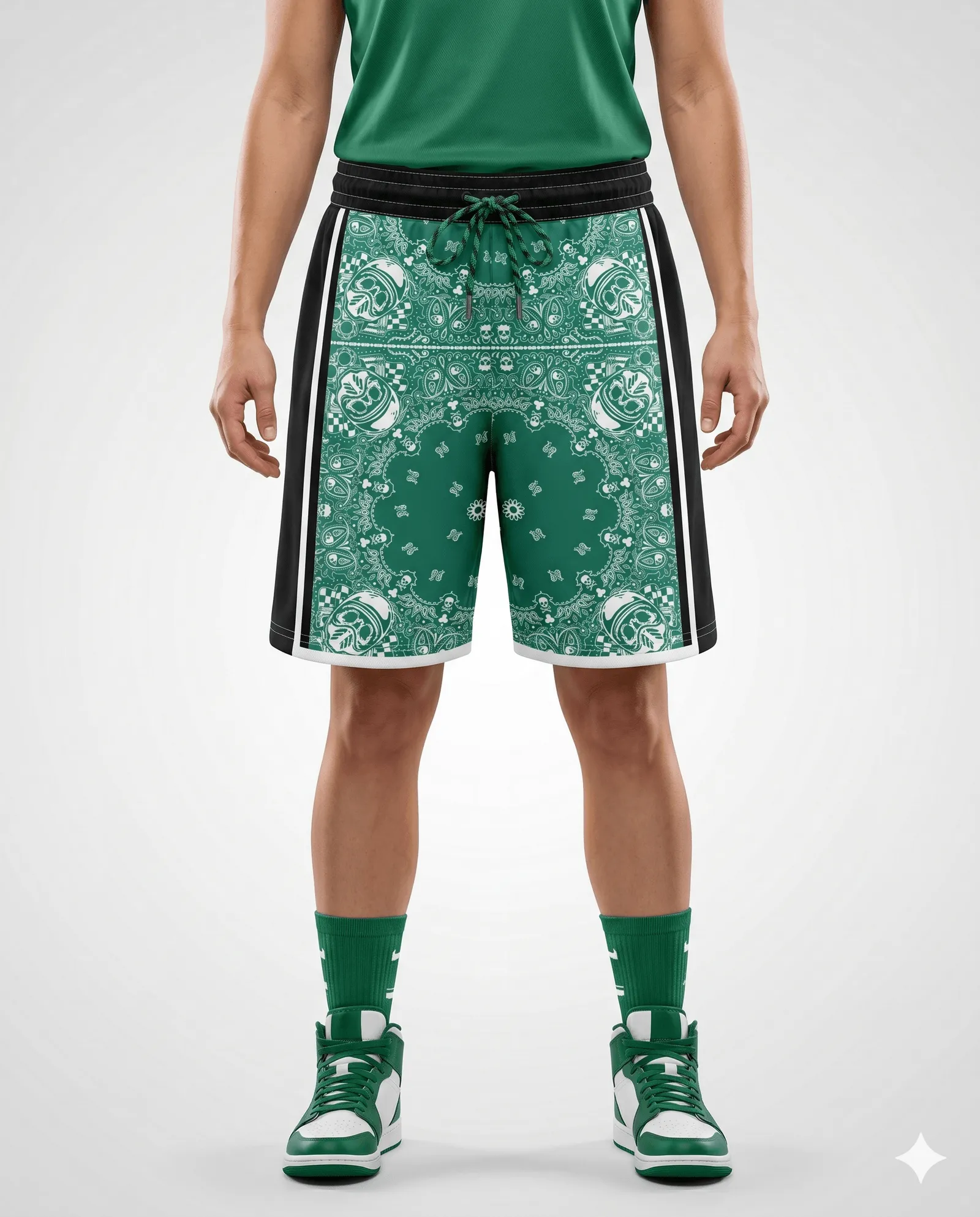 Women's Bandana Paisley Basketball Shorts