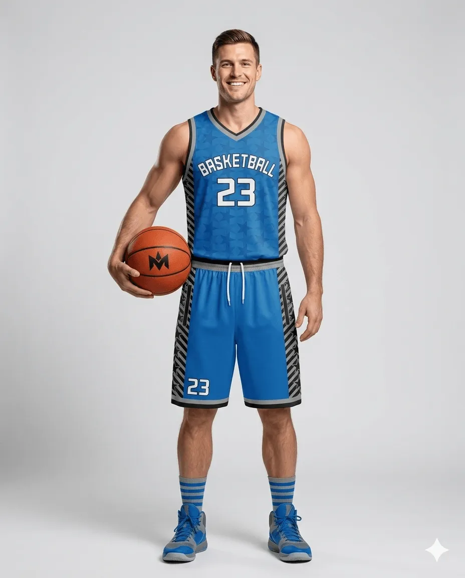 Men's Blue Starfall Galaxy Basketball Set