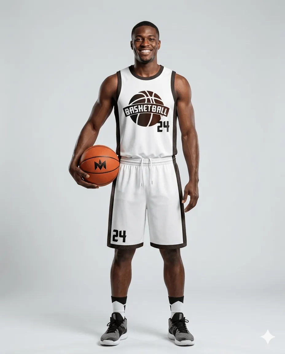 Men's White Classic Court Basketball Set