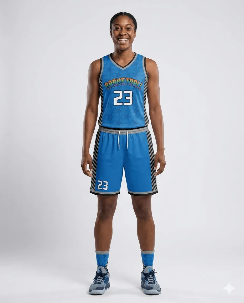 Women's Blue Starfall Galaxy Basketball Set