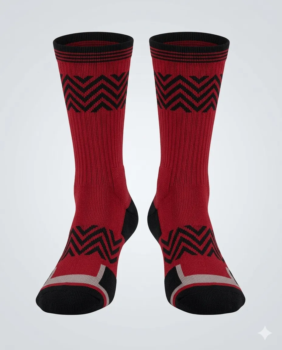 Unisex Crimson Strike Basketball Socks