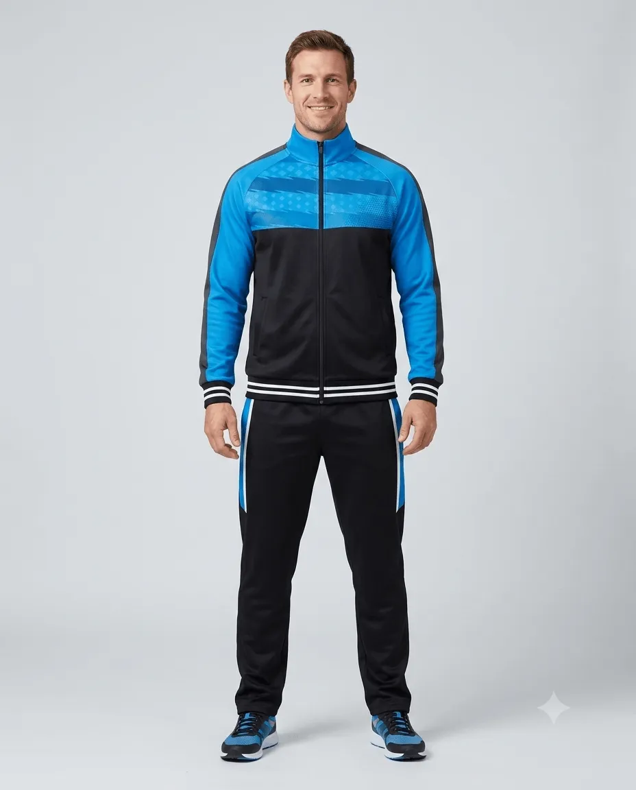 Azure Black Men Coach Tracksuit Set