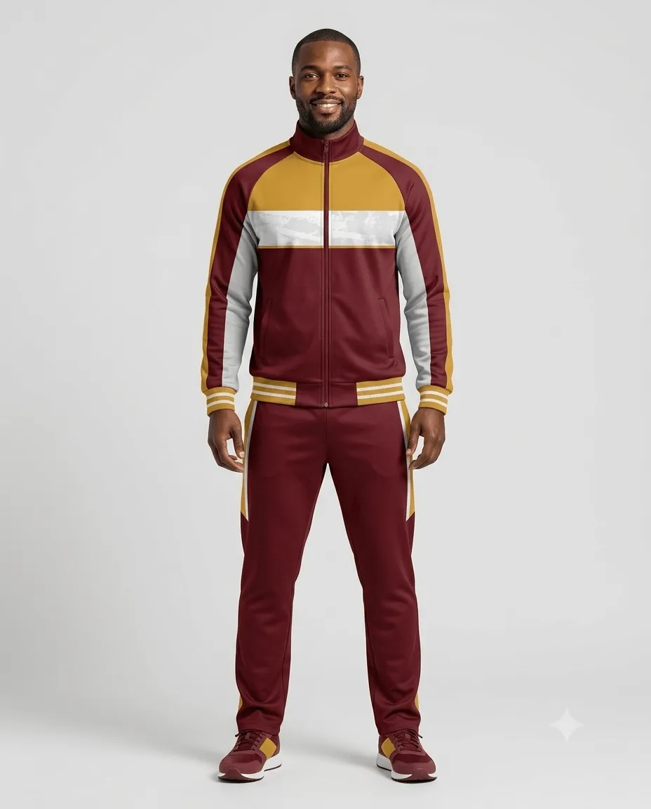 Crimson Gold Men Coach Tracksuit Set
