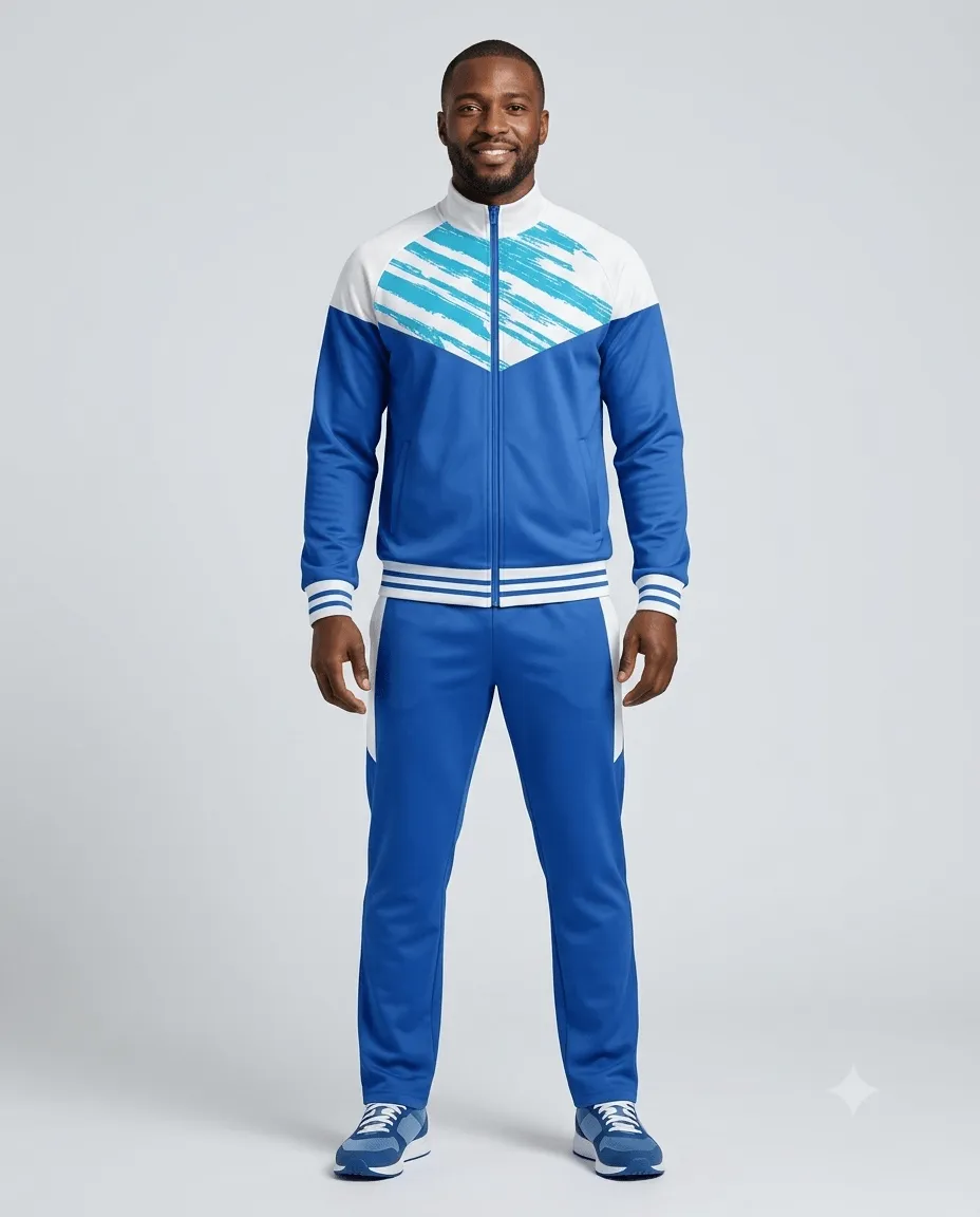 Sky Brushstroke Men Coach Tracksuit Set
