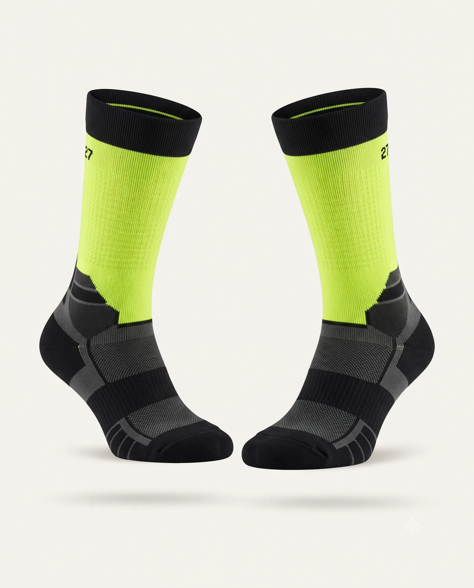 Electric Volt Lime Flag Football Crew Socks