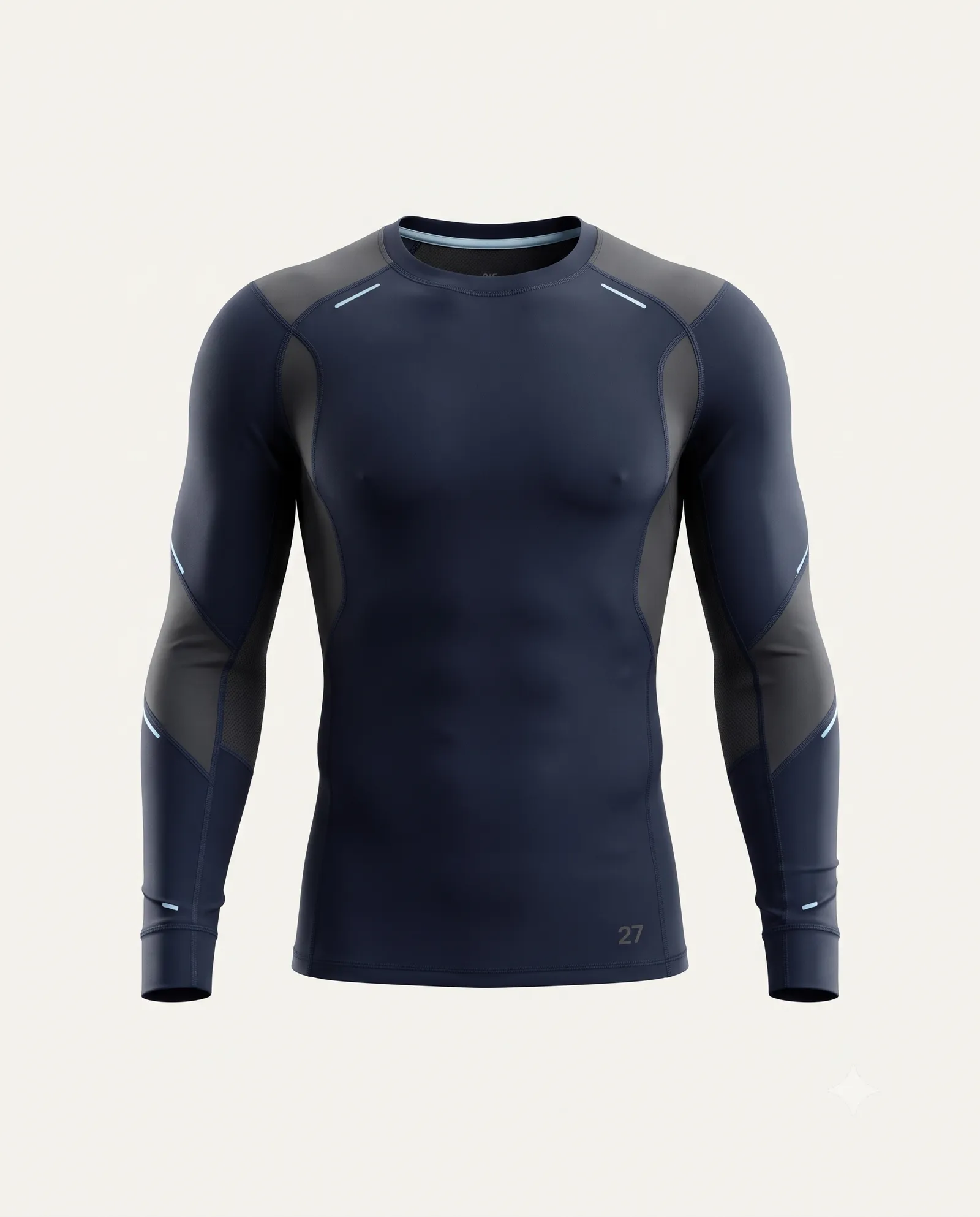 Mens Aerolock Long Sleeve Flag Football Compression Base Layer Tshirt