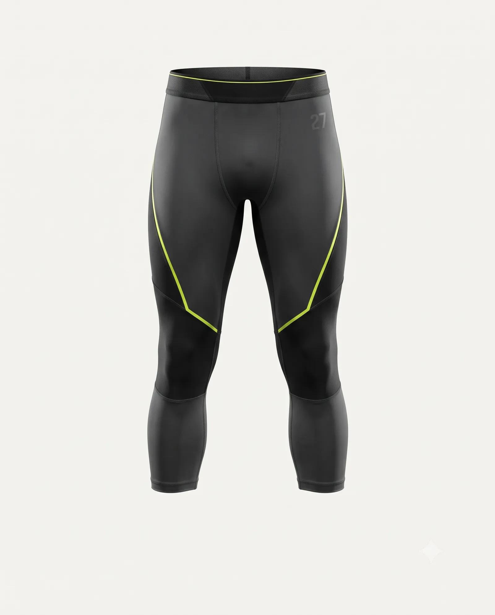 Mens Cutline 3-4 Length Flag Football Compression Tights