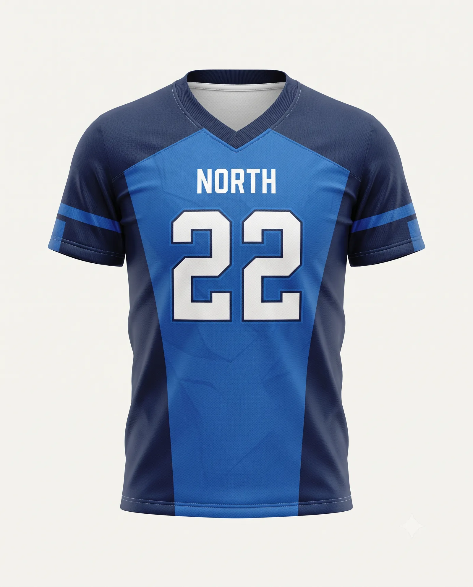 Mens Blue Stripe Flag Football Short Sleeve Jersey