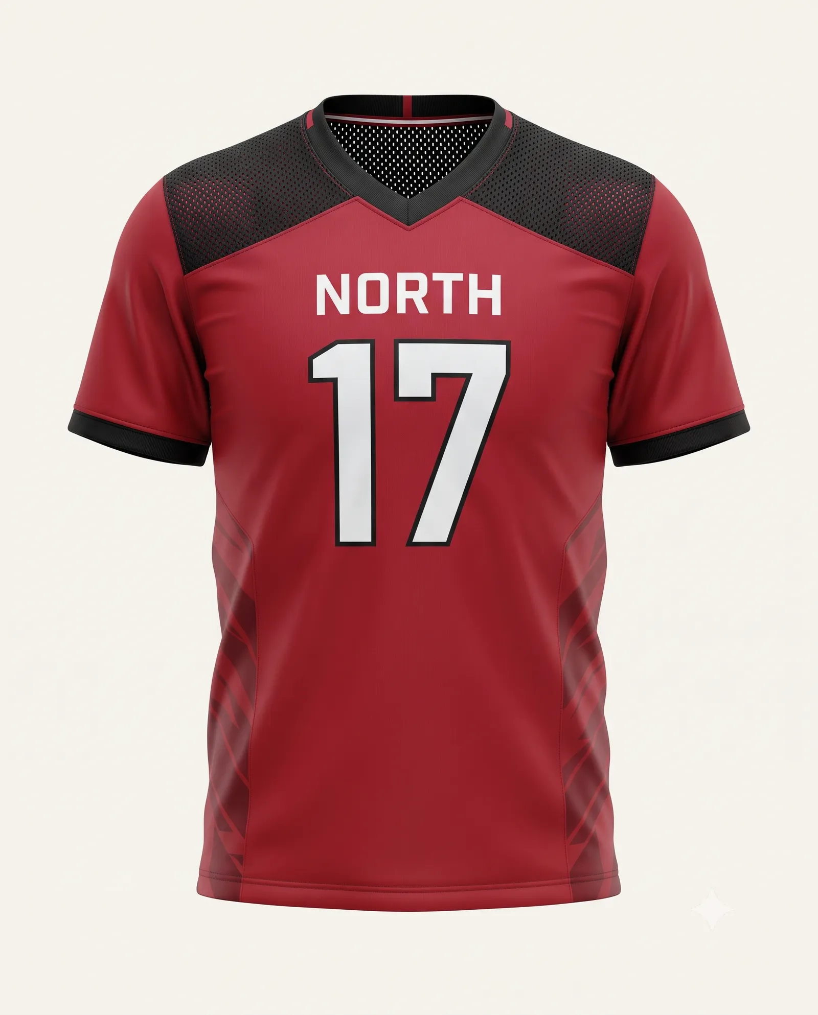 Mens Red Crimson Mesh Flag Football Short Sleeve Jersey