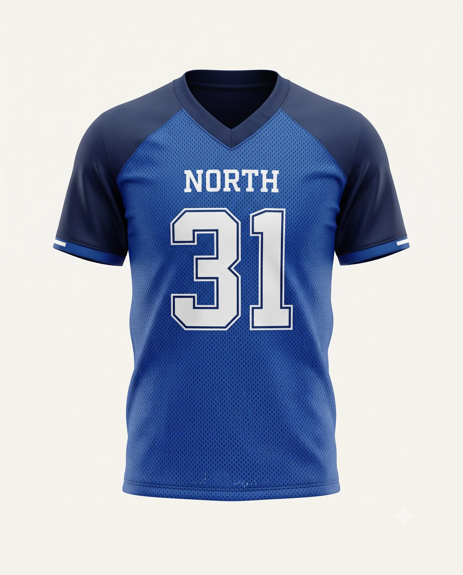 Mens Royal Blue Air Mesh Flag Football Short Sleeve Jersey