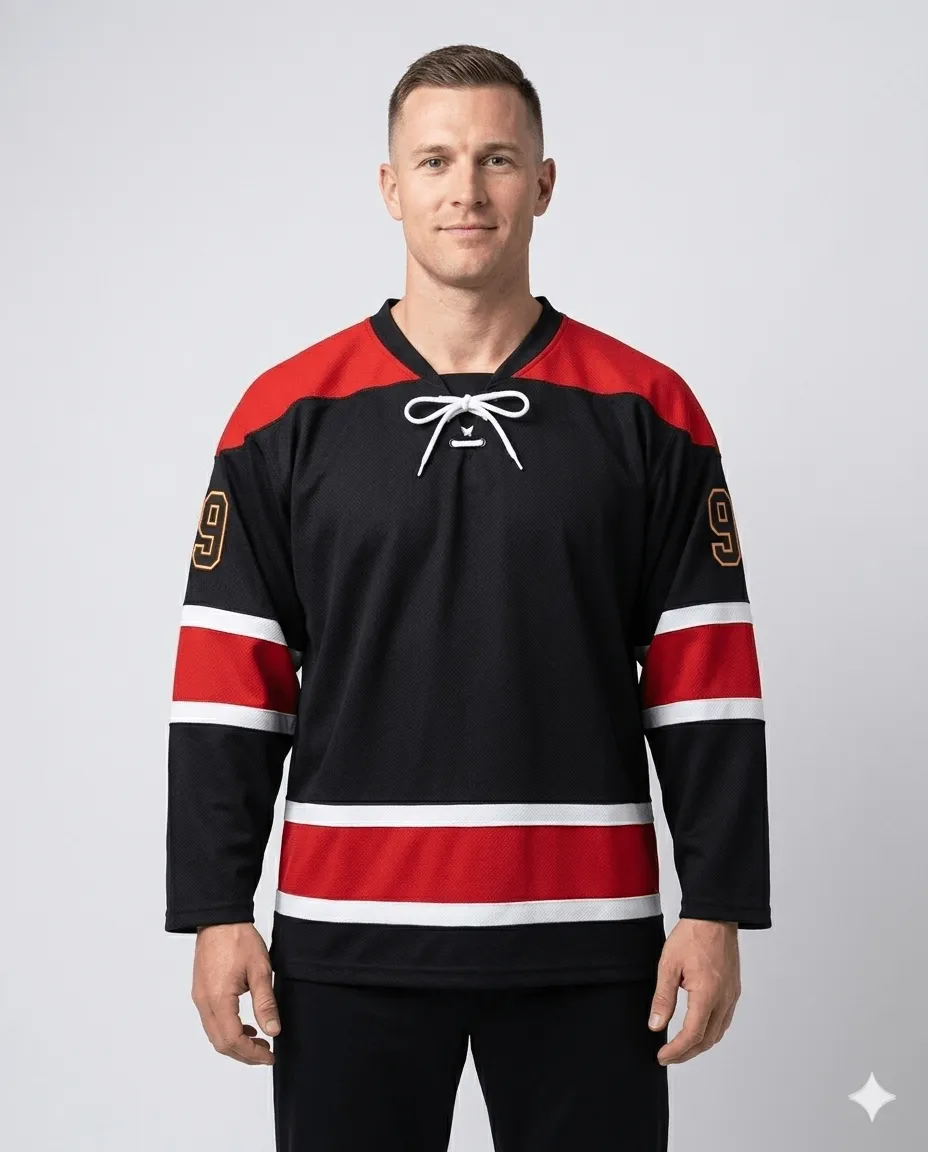 Hockey Black-Red Hockey Jersey