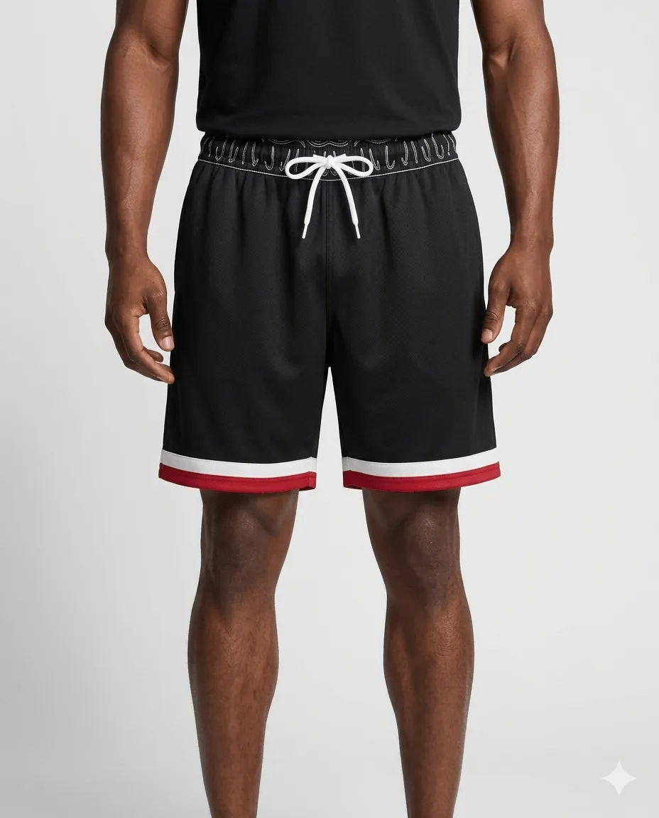 Hockey Black-Red Hockey Shorts