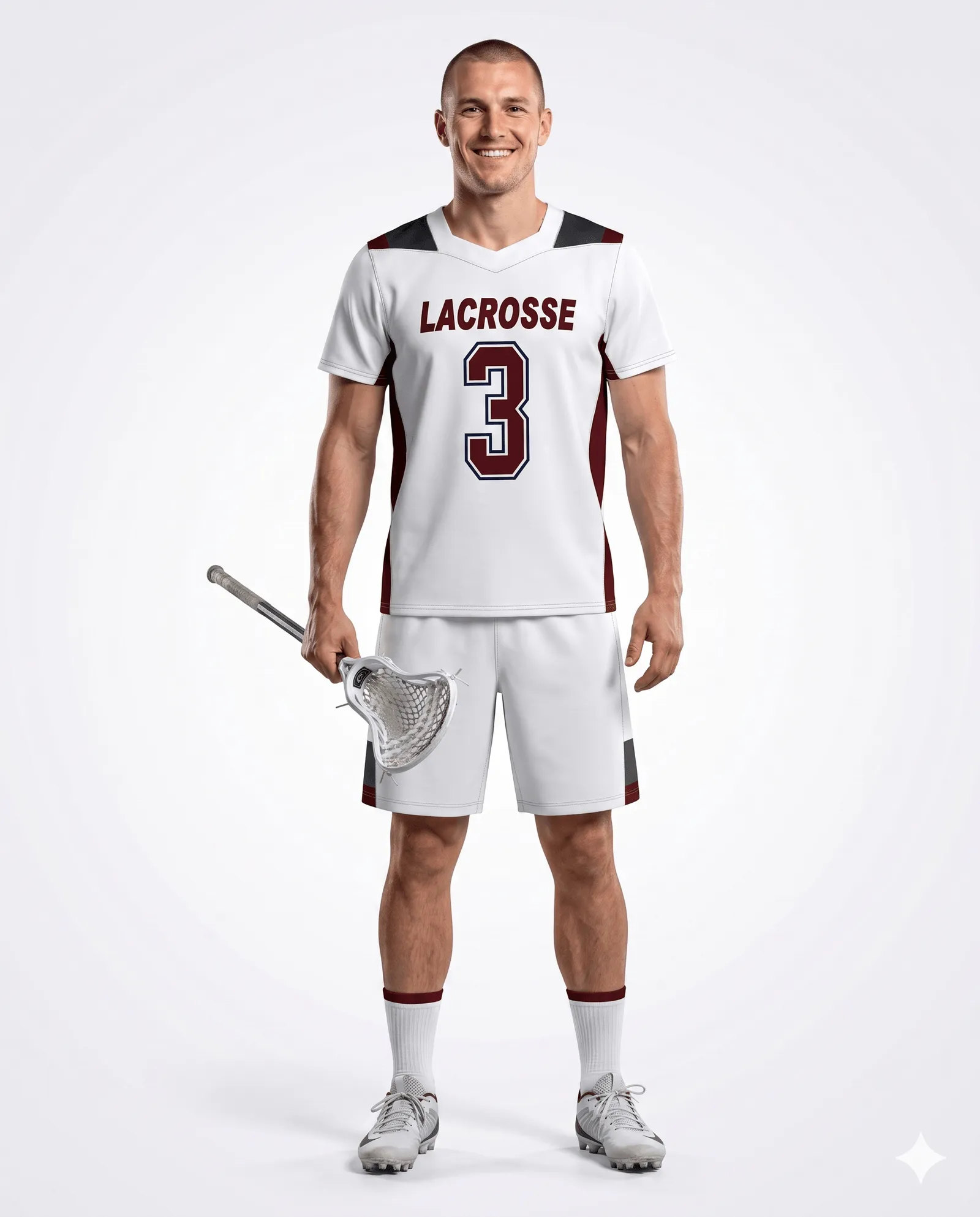 Men's Maroon Edge Lacrosse Training Set
