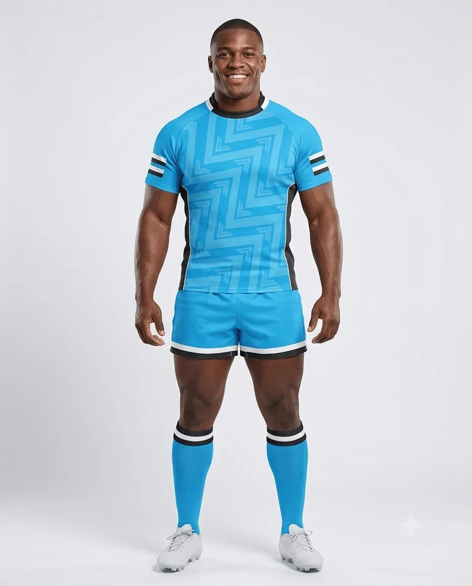 Men's Azure Arrow Rugby Game Uniform Set
