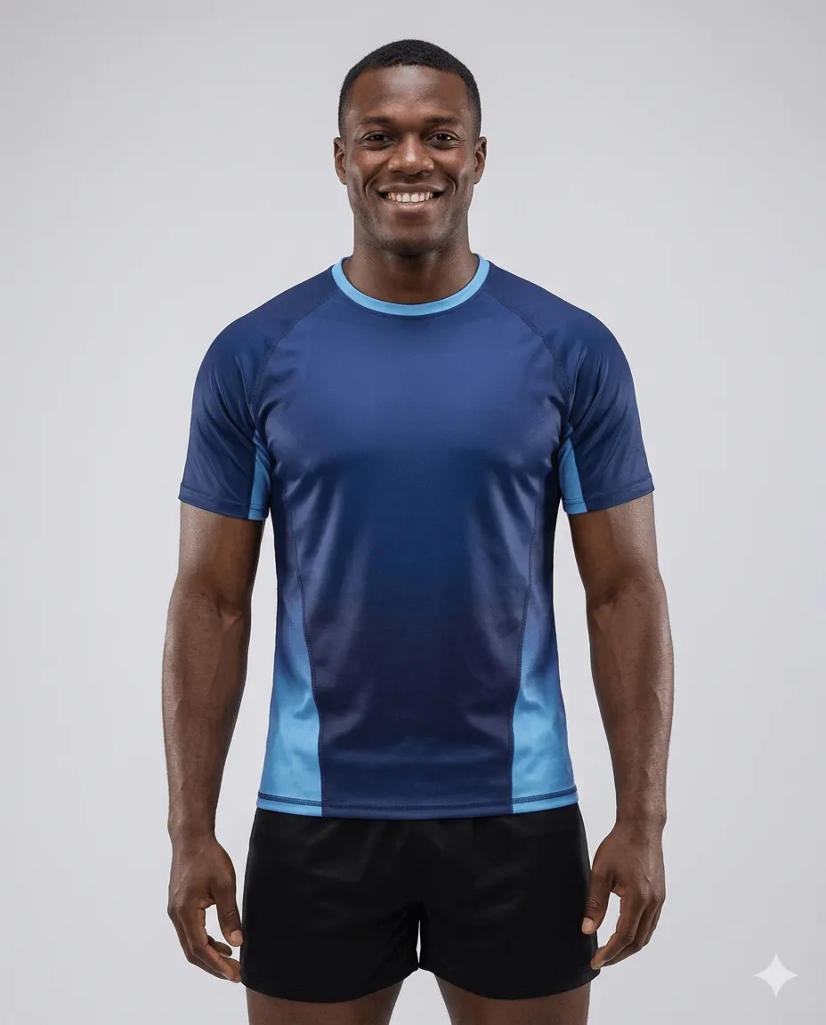 Men's Azure Split Rugby Game Uniform Set