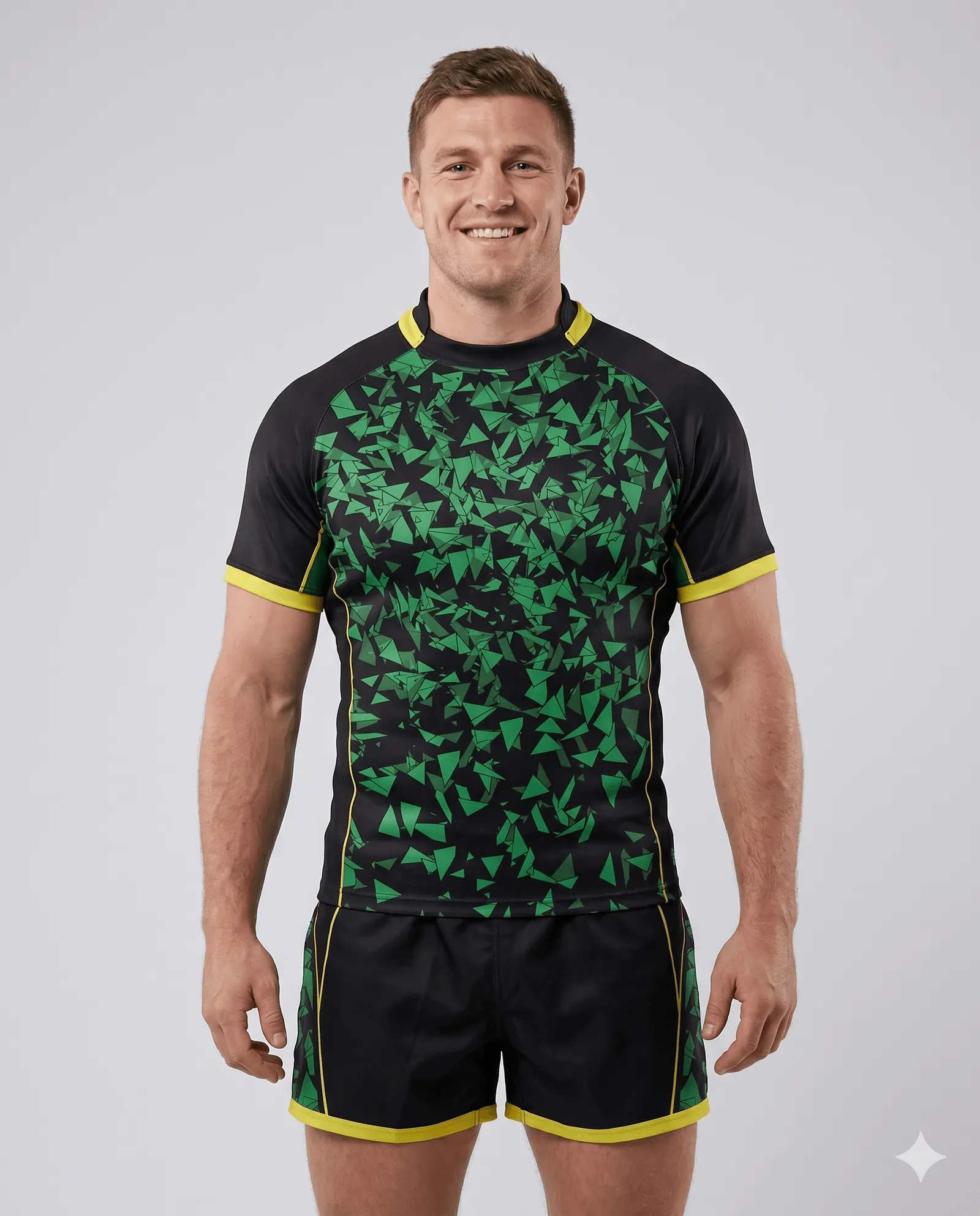 Men's Jade Shatter Rugby Game Uniform Set