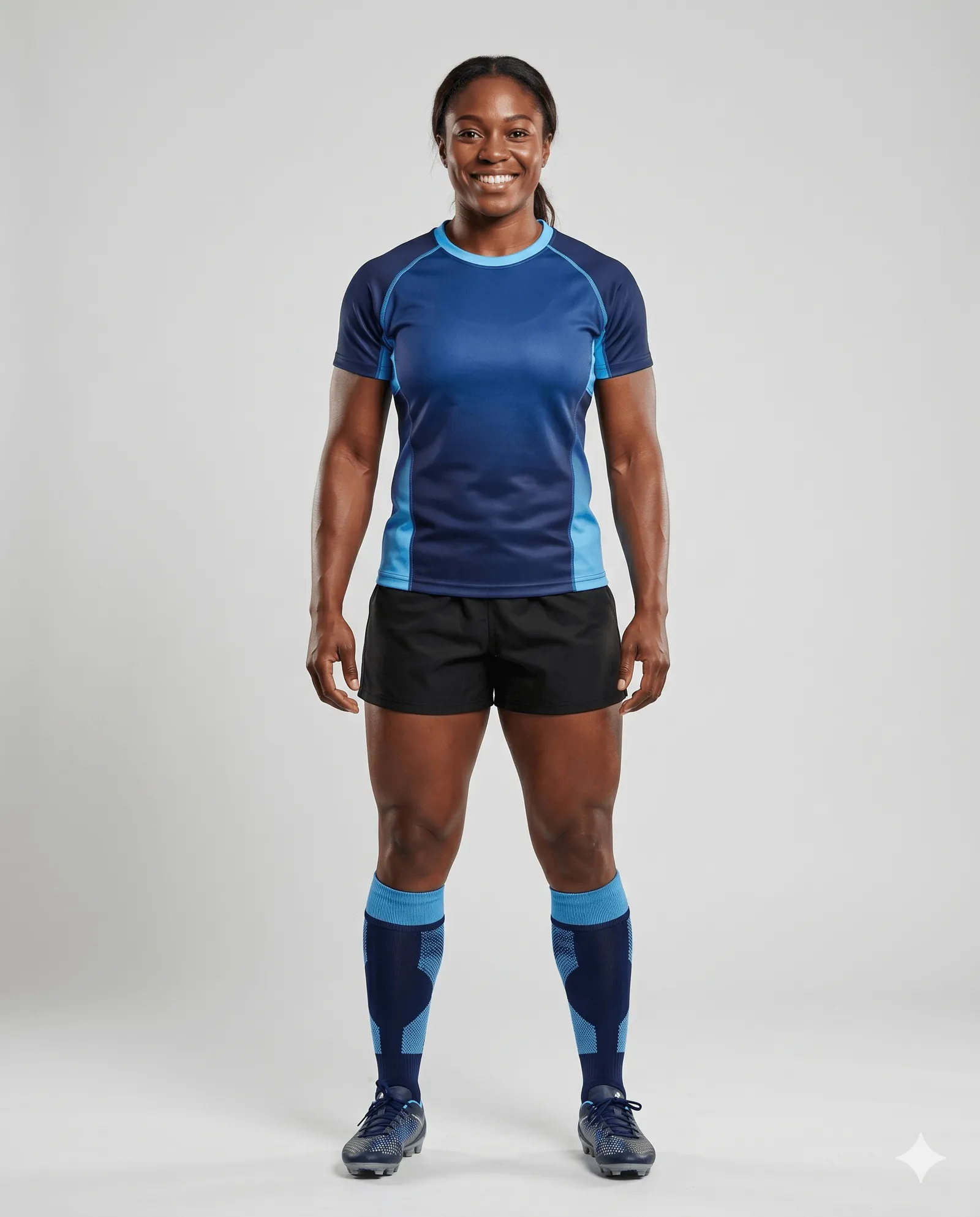 Women's Azure Split Rugby Game Uniform Set