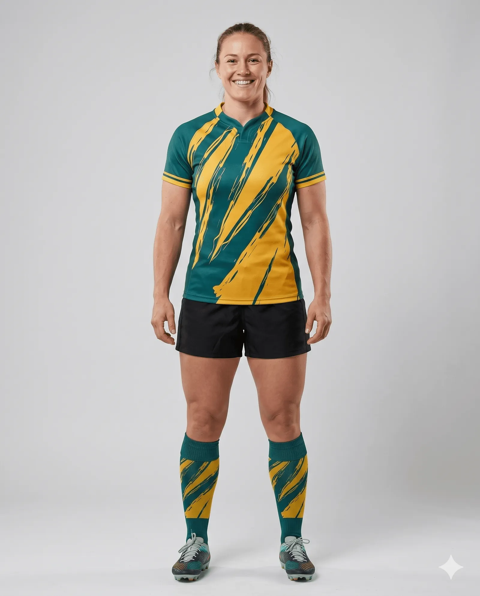 Women's Emerald Slash Rugby Game Uniform Set