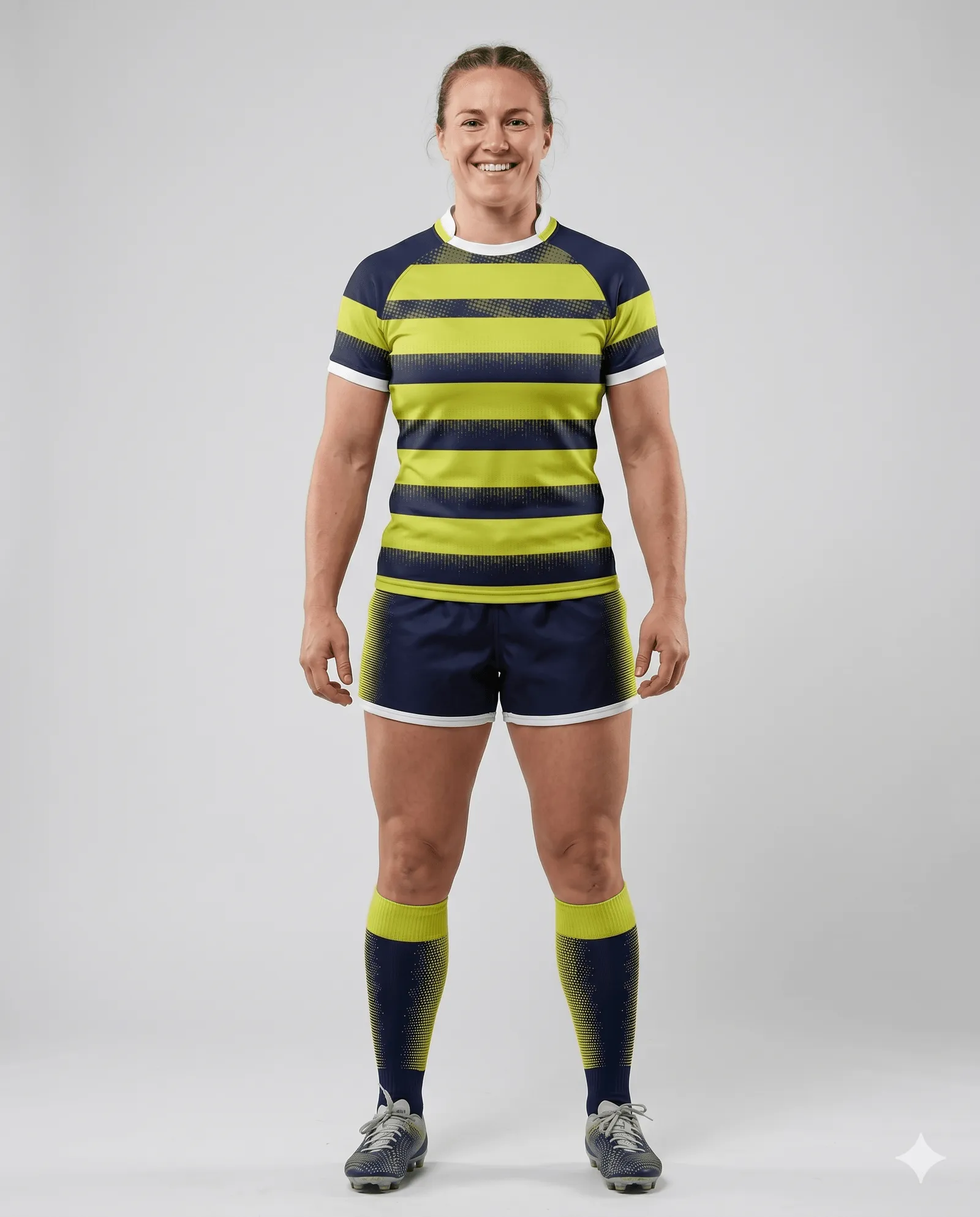Women's Lime Stripe Rugby Game Uniform Set
