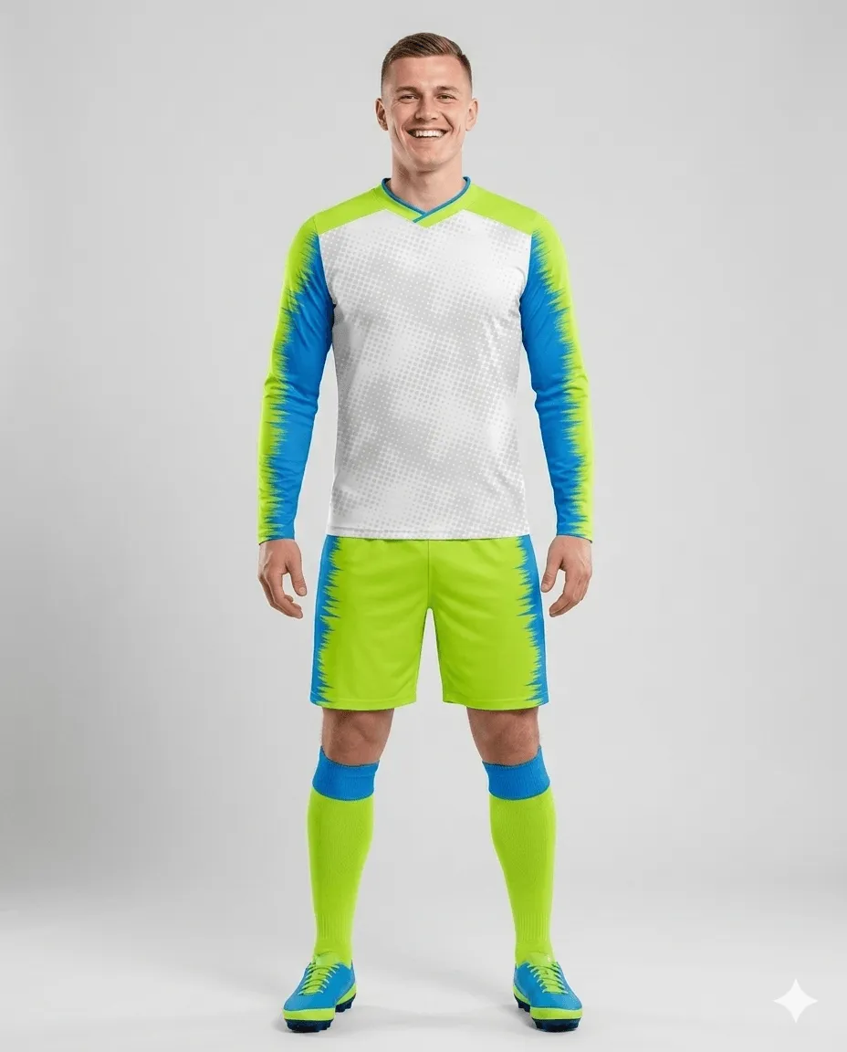Frost Lime Men Goalkeeper Kit (white_lime_blue)