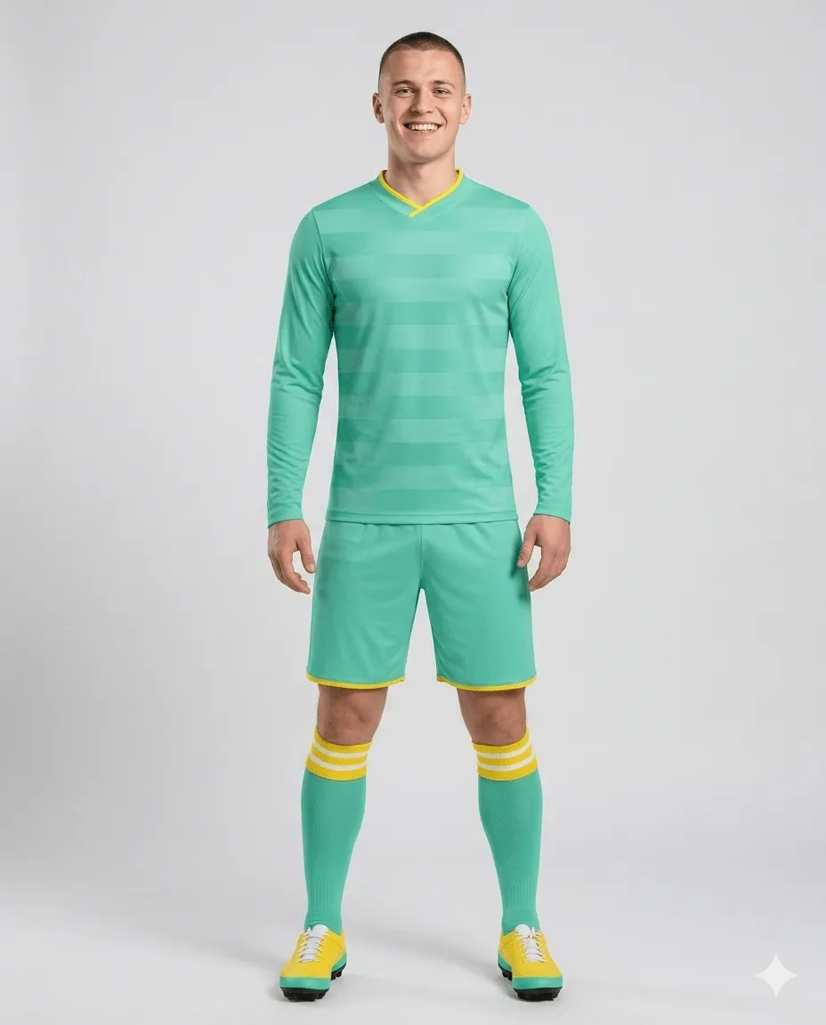Jade Wave Men Goalkeeper Kit (mint green_yellow)