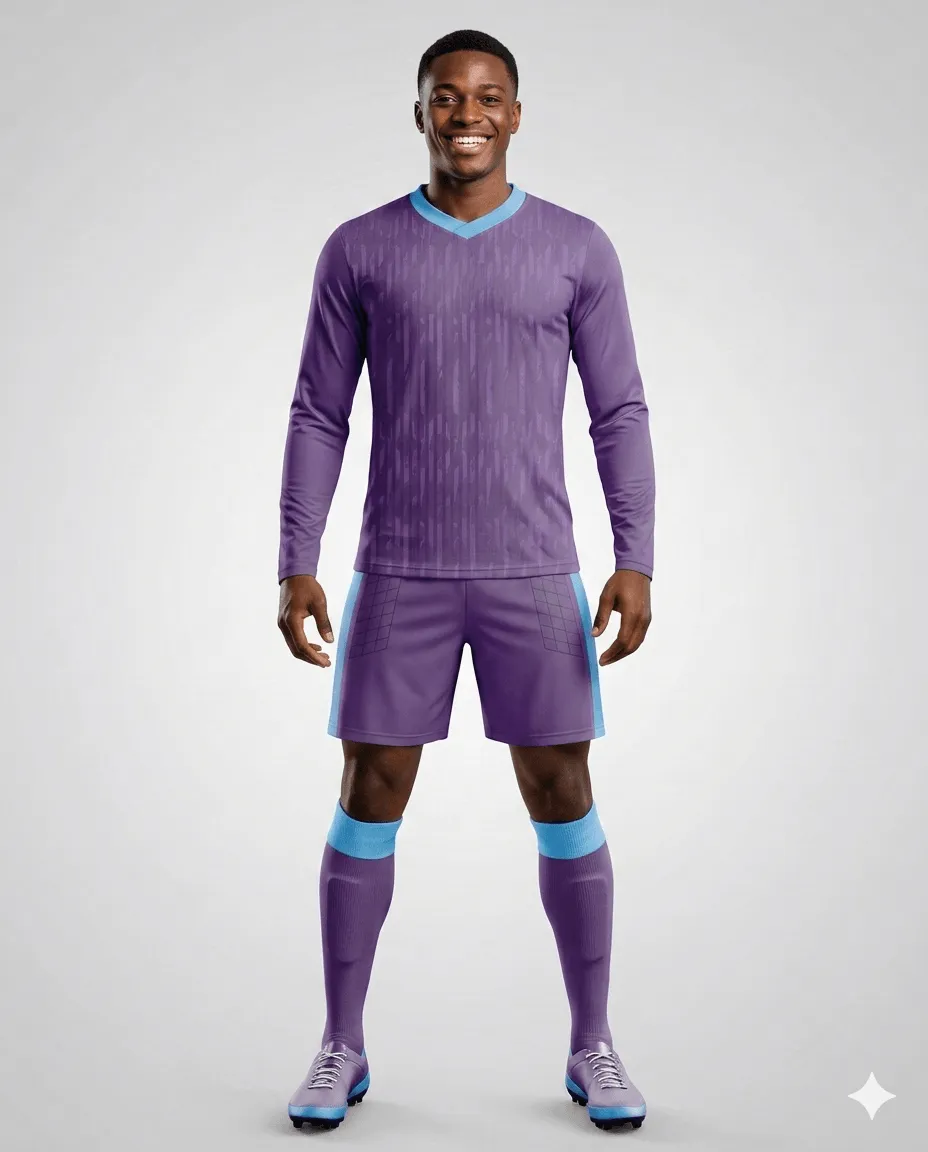 Royal Violet Men Goalkeeper Kit (purple_sky blue)