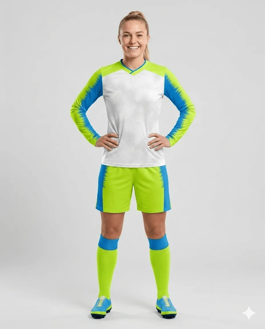Frost Lime Women Goalkeeper Kit (white_lime_blue)