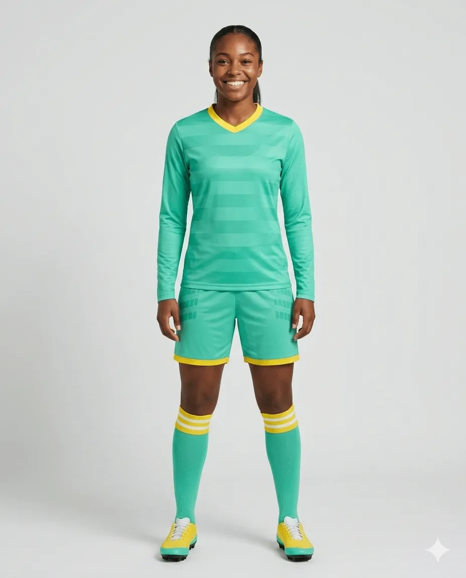 Jade Wave Women Goalkeeper Kit (mint green_yellow)