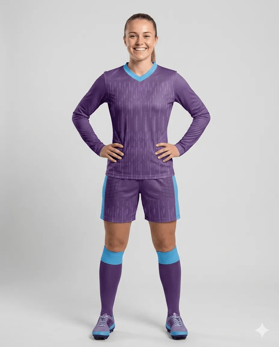 Royal Violet Women Goalkeeper Kit (purple_sky blue)