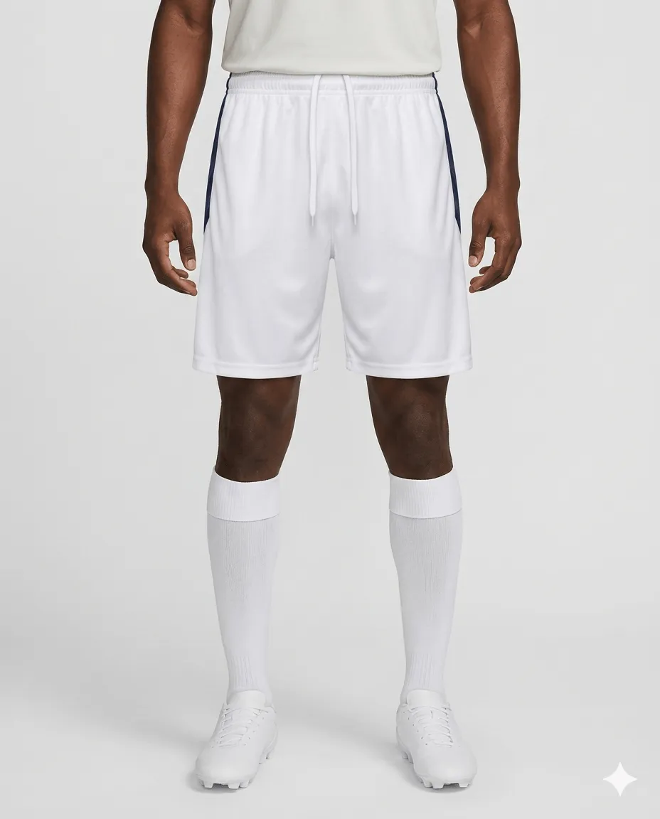 Mens White Classic Navy Trim Shorts