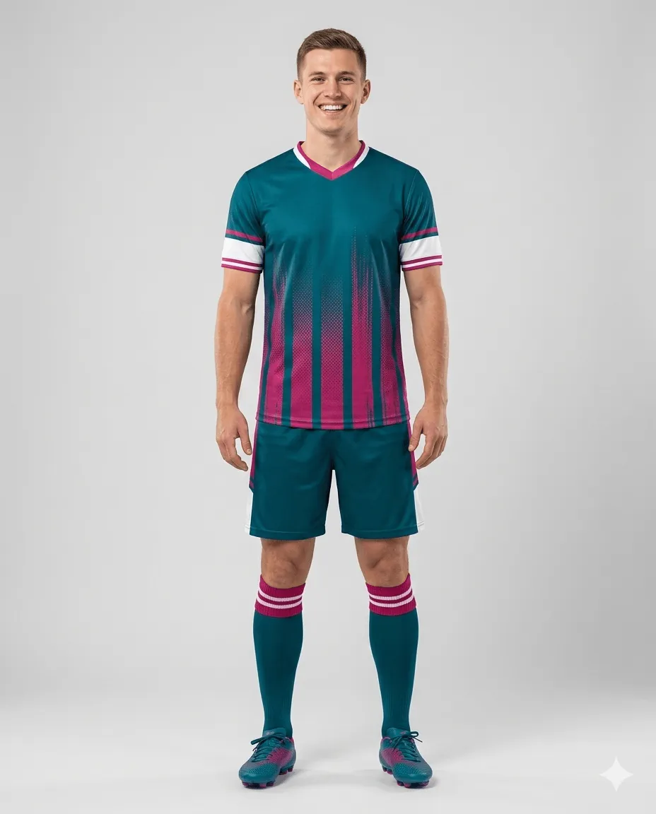 Teal Orchid Men Soccer Uniform