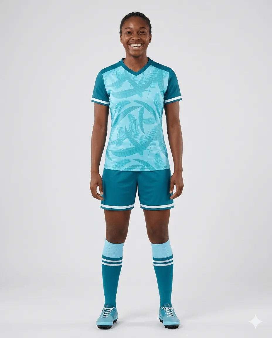 Cyan Palm Women Soccer Uniform