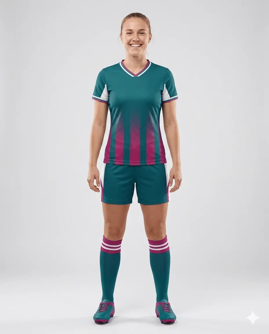 Teal Orchid Women Soccer Uniform