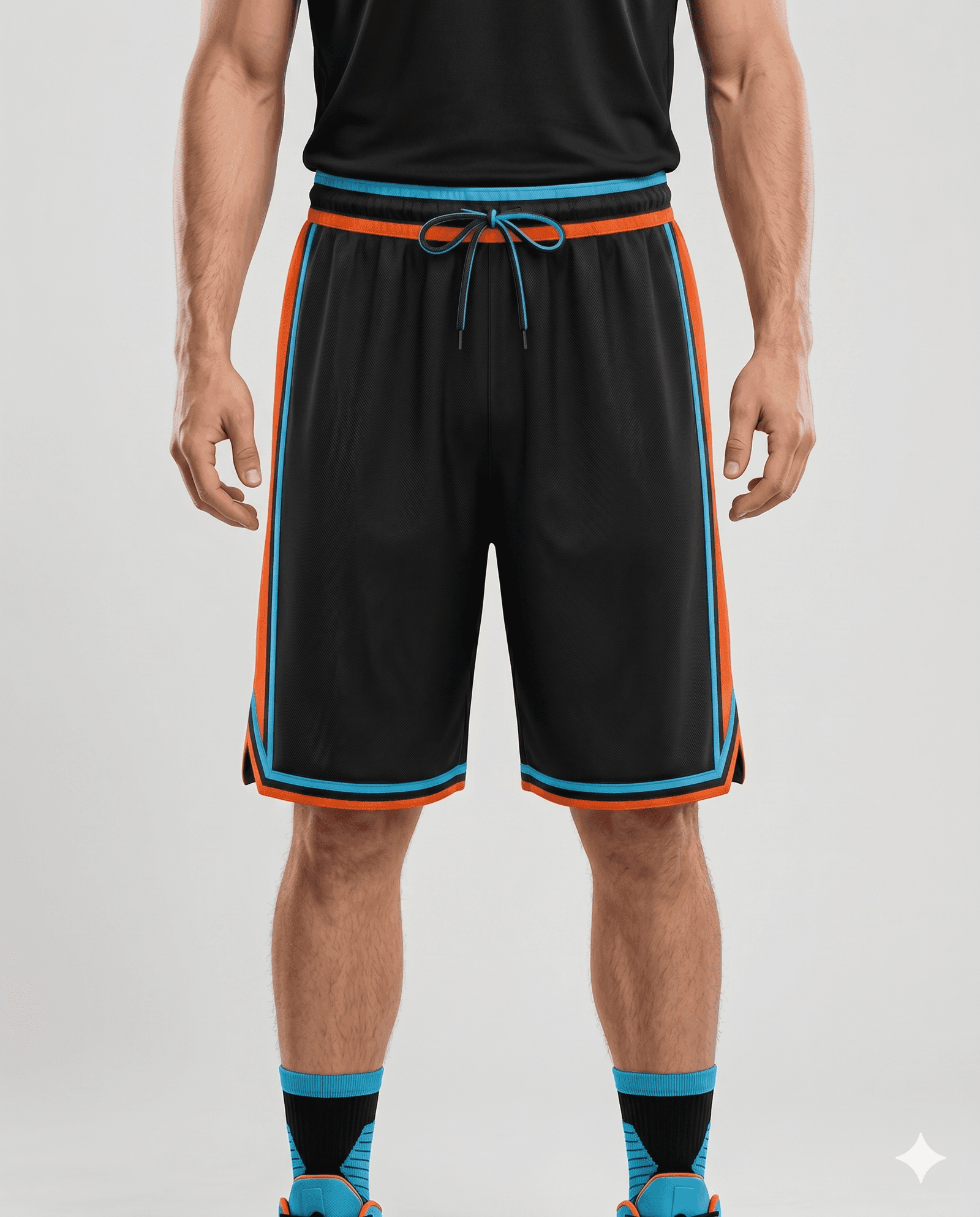 Men's Black Cyan Basketball Shorts