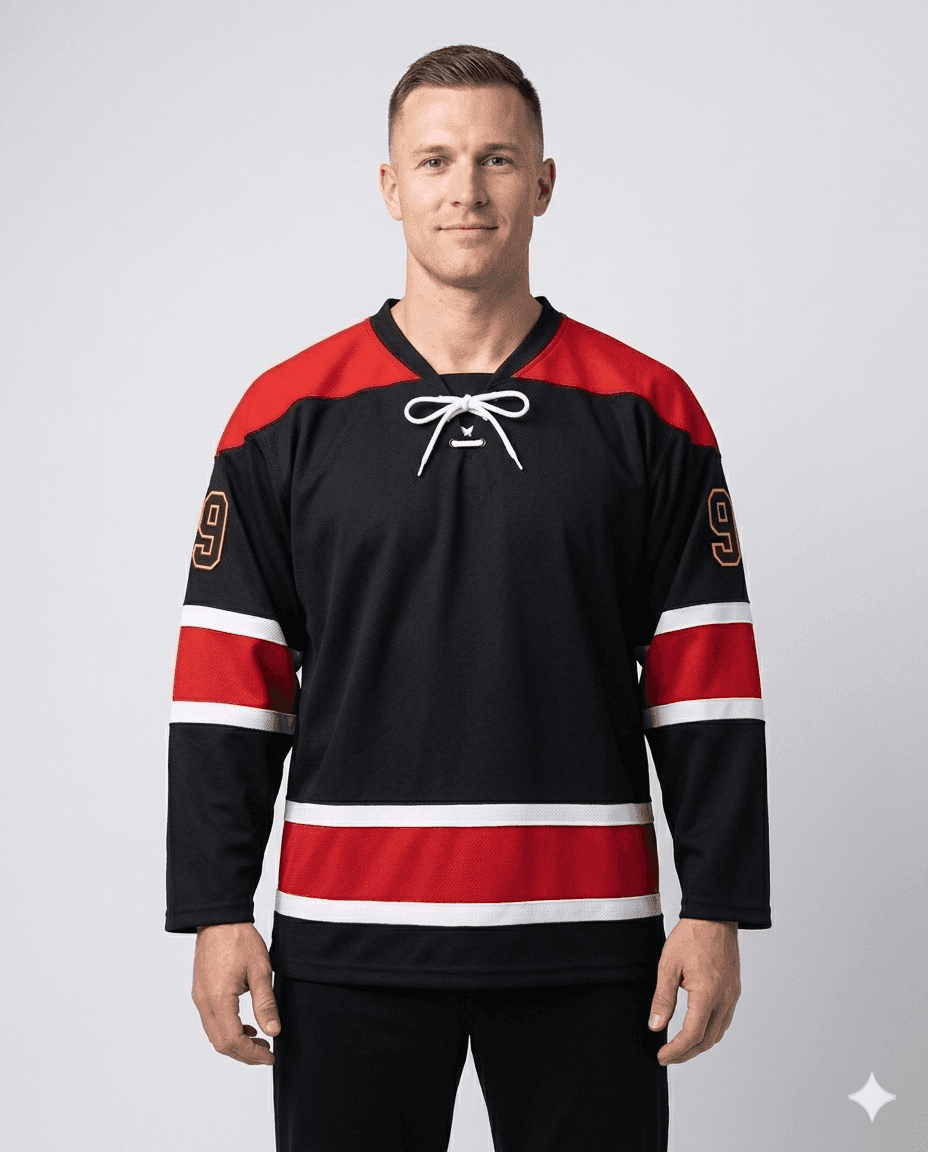 Black-Red Hockey Jersey