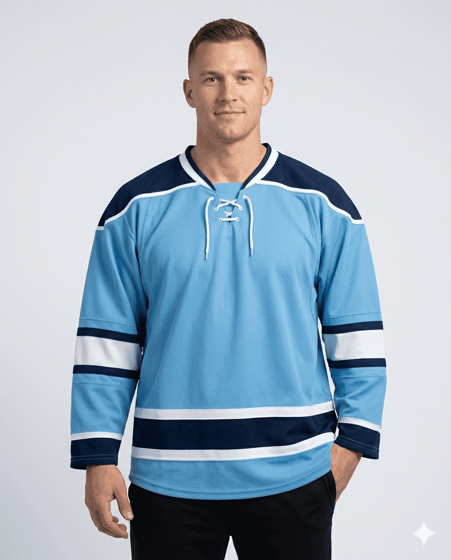 Blue-Navy Blue Hockey Jersey