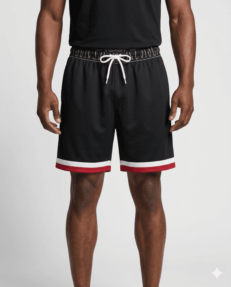 Black-Red Hockey Shorts