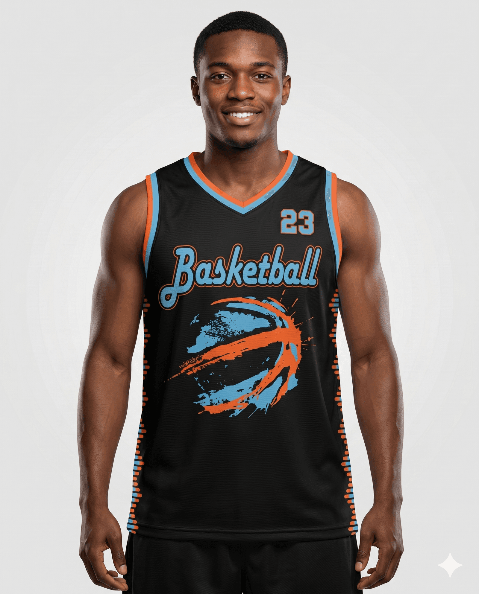Basketball Men's Cyan Splash Strike Basketball Jersey