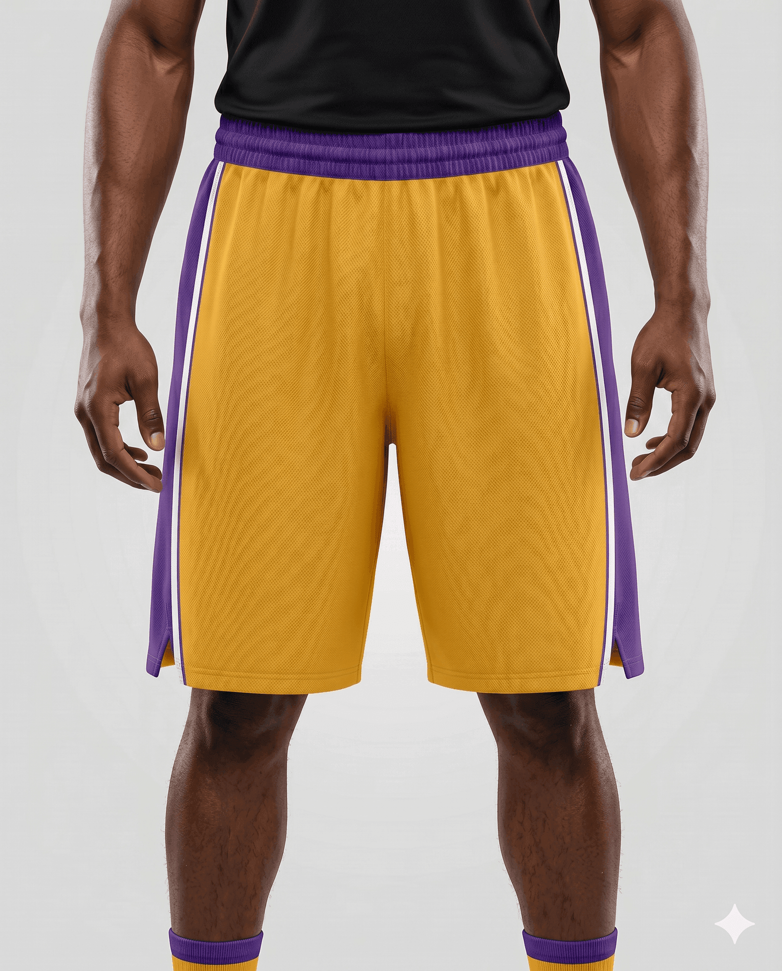 Basketball Men's Gold Purple Basketball Shorts