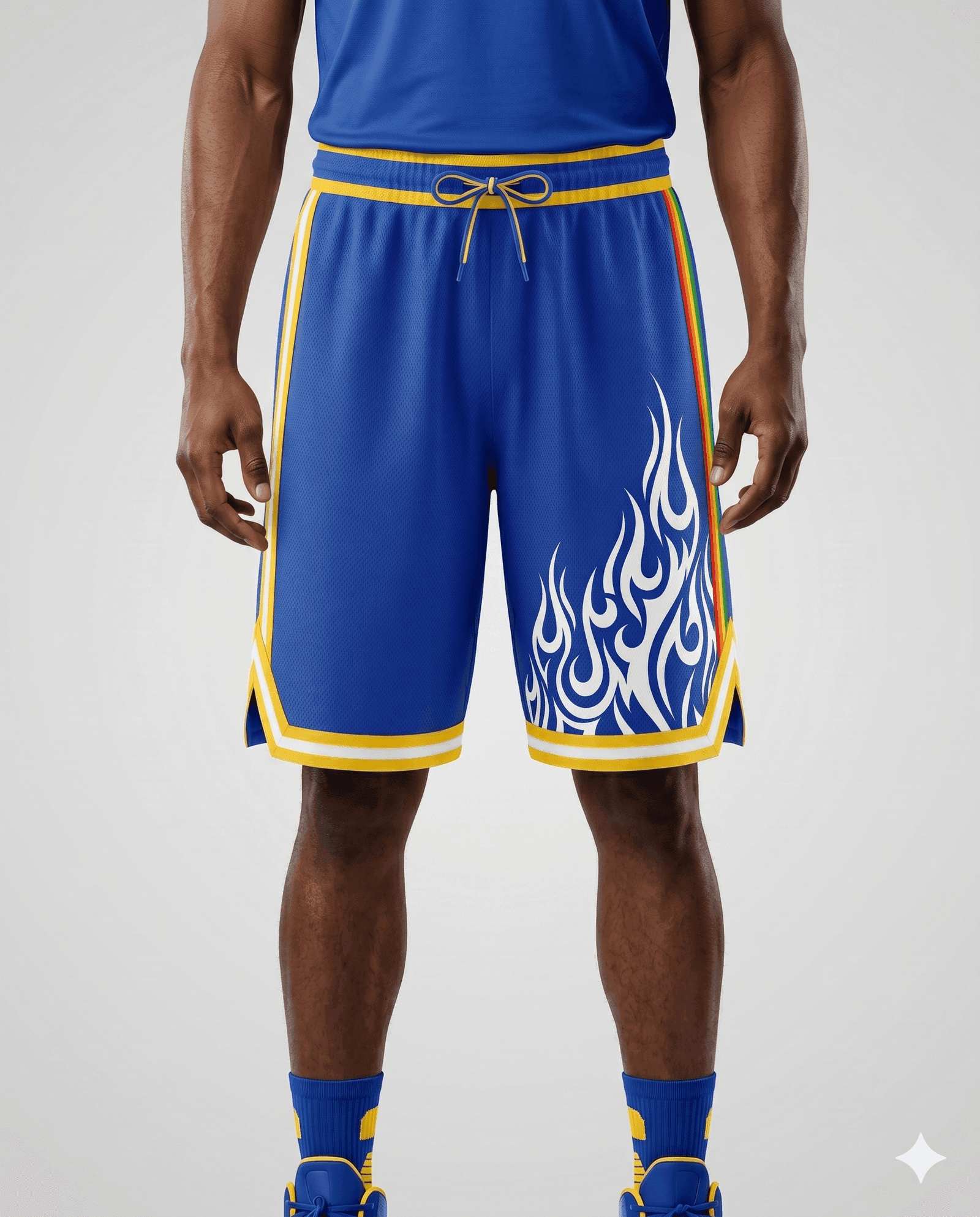 Basketball Men's Royal Blue Rainbow Basketball Shorts