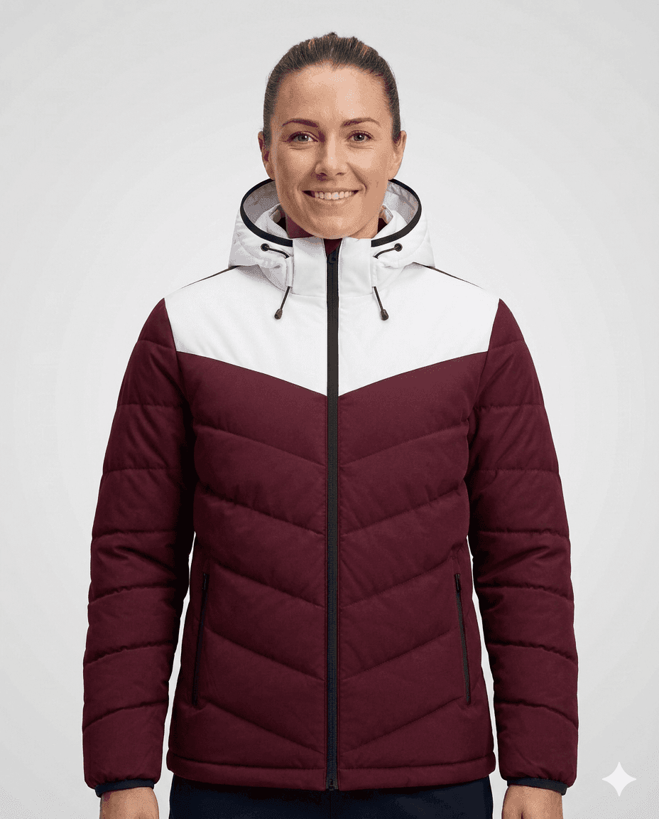Coach Gear Maroon Padded Winter Women Coach Jacket