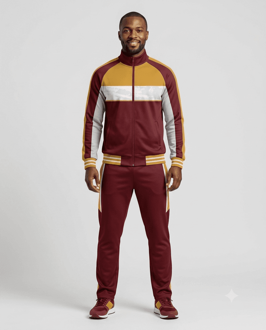 Coach Gear Crimson Gold Men Coach Tracksuit Set