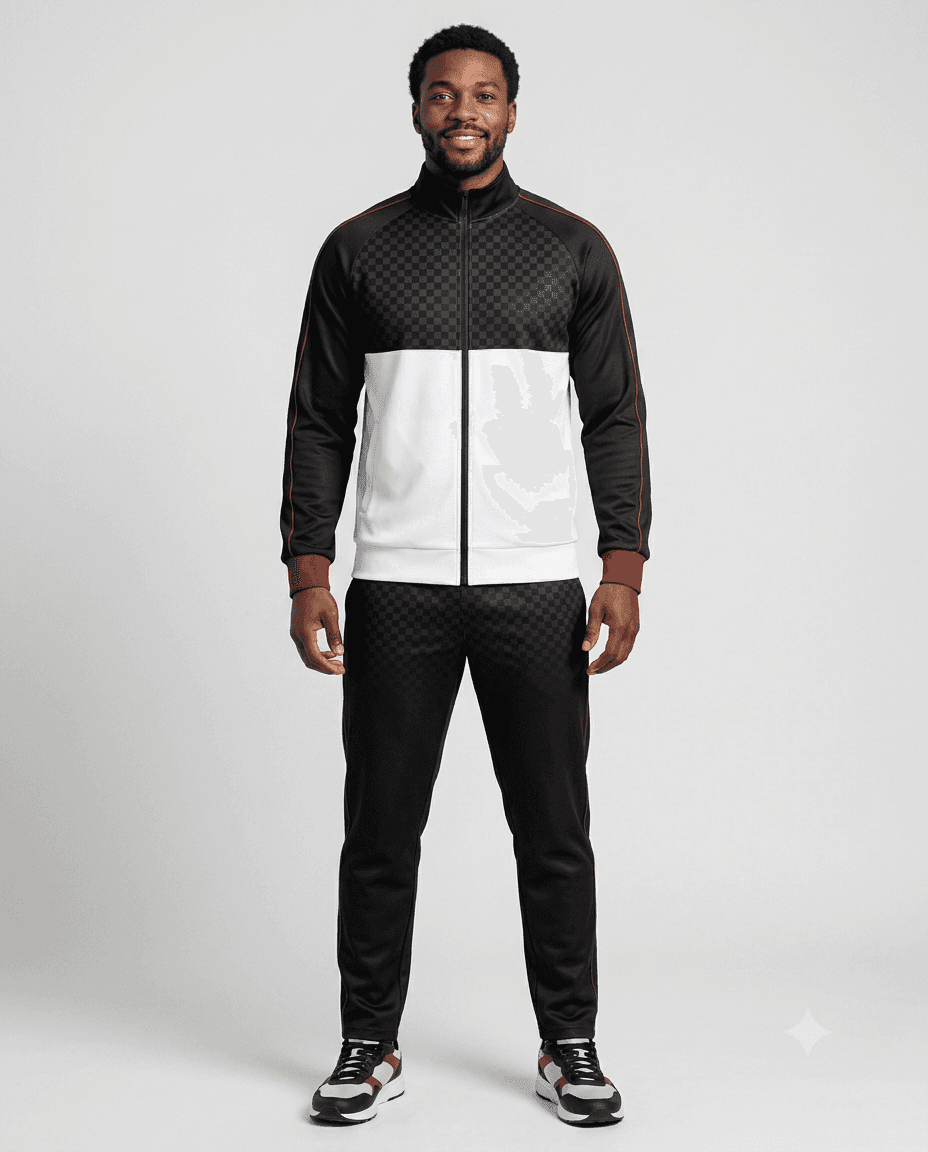 Coach Gear Onyx White Men Coach Tracksuit Set